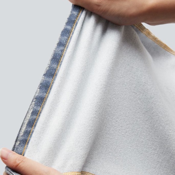 NWT Halara Mid Rise french terry denim sweat-pant jeans with pockets - Picture 9 of 13